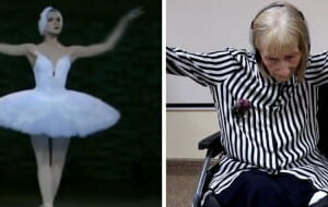 Mulher com Alzheimer relembra movimentos de quando era bailarina ao ouvir música